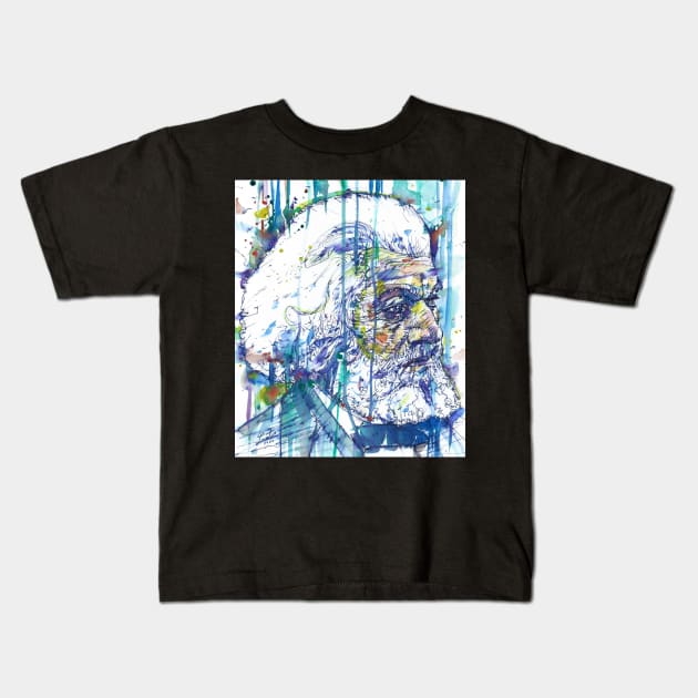 FREDERICK DOUGLASS watercolor and ink portrait Kids T-Shirt by lautir